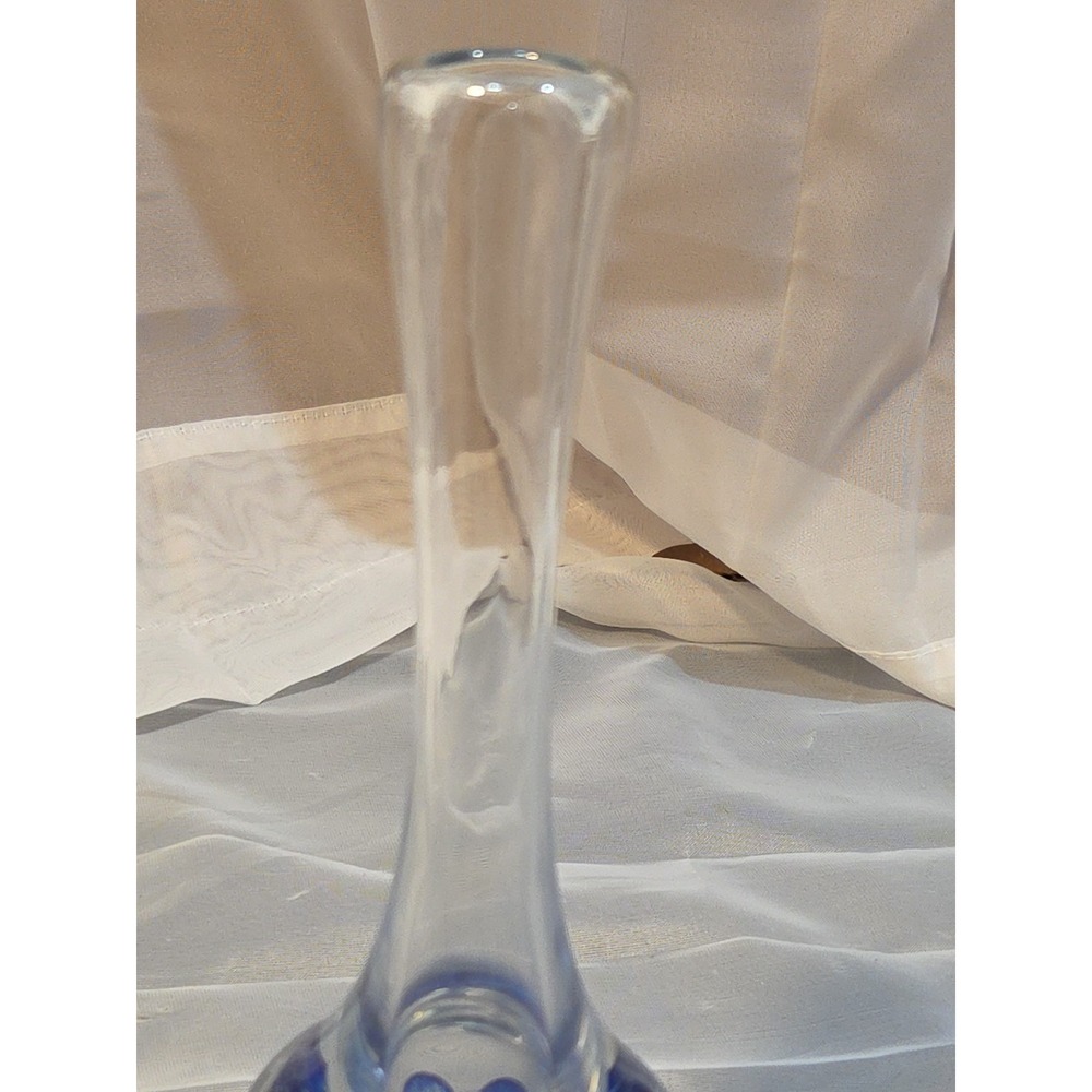 Vtg Handblown Glass Vase, Bullicante Controlled Bubbles, Signed Artist, 90s 8in - Picture 3 of 5